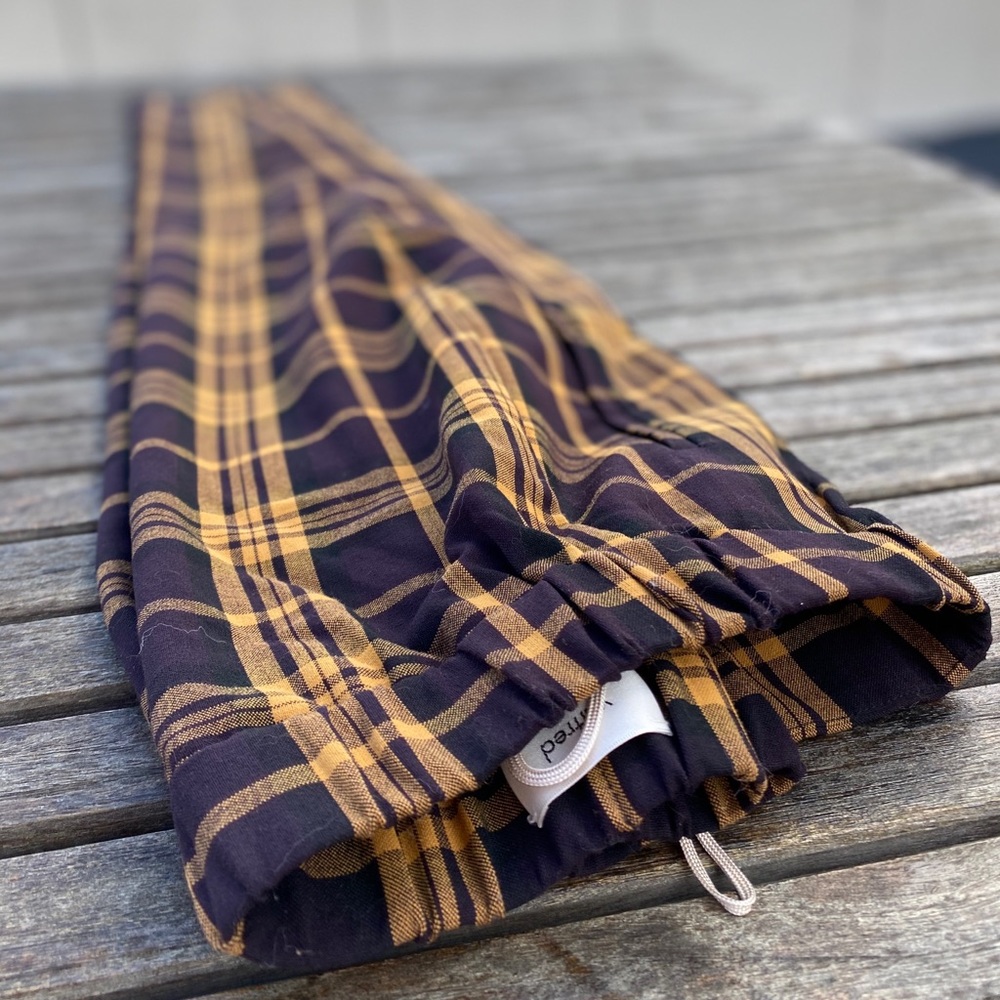 Wilfred Darontal Plaid Pants navy & yellow sz 10